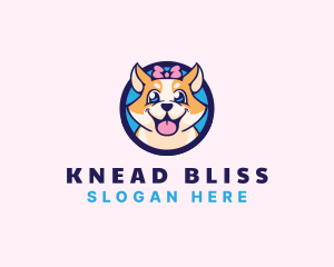 Pet Dog Ribbon Grooming logo design