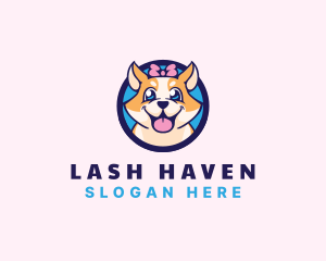 Pet Dog Ribbon Grooming logo design