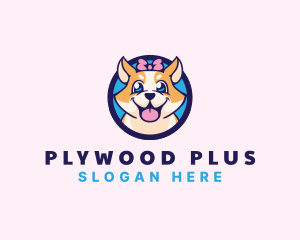 Pet Dog Ribbon Grooming logo design