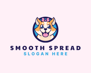 Pet Dog Ribbon Grooming logo design