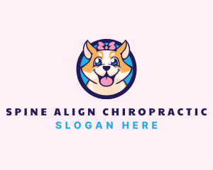 Pet Dog Ribbon Grooming logo design