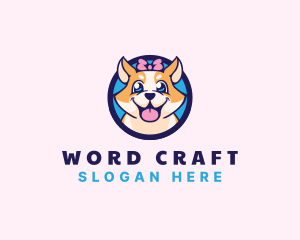 Pet Dog Ribbon Grooming logo design