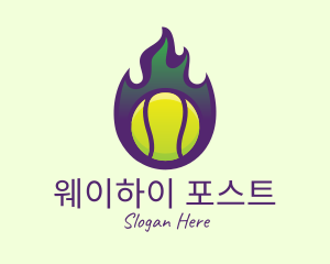 Flame Tennis Ball logo design