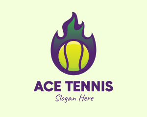 Tennis - Flame Tennis Ball logo design