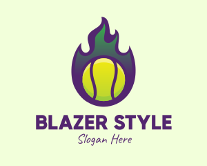 Flame Tennis Ball logo design