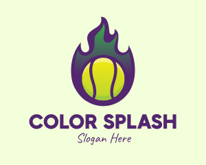 Flame Tennis Ball logo design