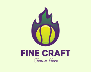 Flame Tennis Ball logo design