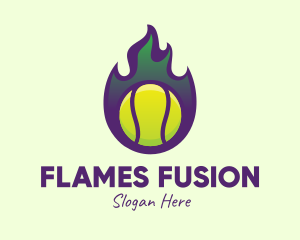 Flame Tennis Ball logo design