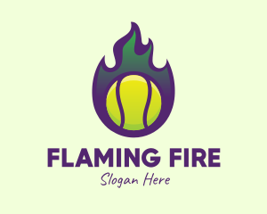 Flaming - Flame Tennis Ball logo design