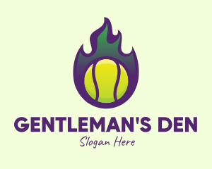 Flame Tennis Ball logo design