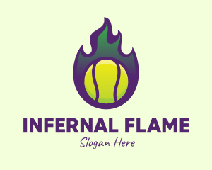 Flame Tennis Ball logo design