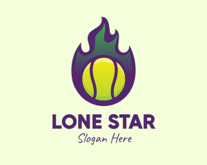 Flame Tennis Ball logo design