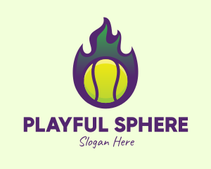 Ball - Flame Tennis Ball logo design