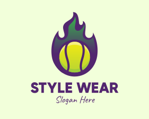 Flame Tennis Ball logo design