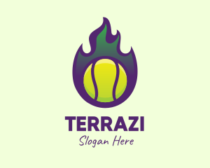 Flame Tennis Ball logo design