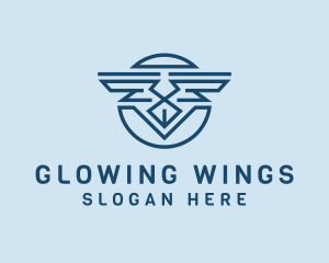 Geometric Monoline Wings logo design