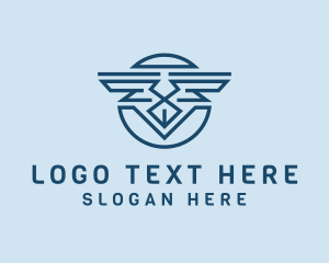 Startup - Geometric Monoline Wings logo design