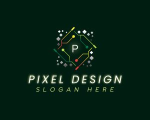 Technology Pixel Circuit logo design