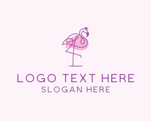 Zoo - Princess Flamingo Monoline logo design