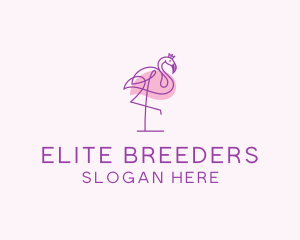 Princess Flamingo Monoline  logo design