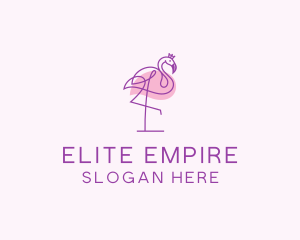 Princess Flamingo Monoline  logo design