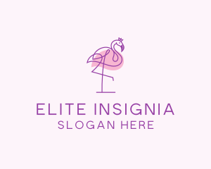 Princess Flamingo Monoline  logo design