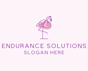 Princess Flamingo Monoline  logo design