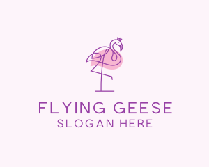 Princess Flamingo Monoline  logo design