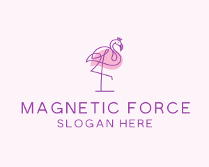 Princess Flamingo Monoline  logo design