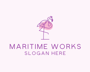 Princess Flamingo Monoline  logo design