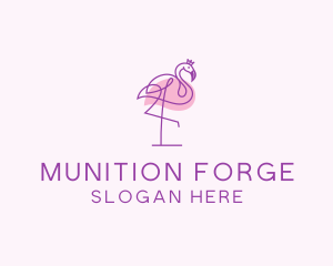 Princess Flamingo Monoline  logo design