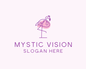 Princess Flamingo Monoline  logo design