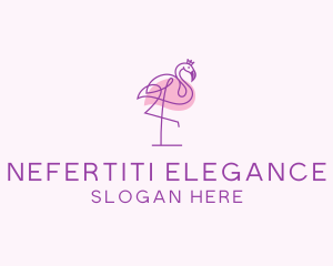 Princess Flamingo Monoline  logo design