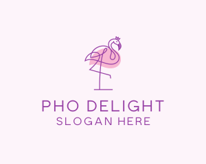 Princess Flamingo Monoline  logo design