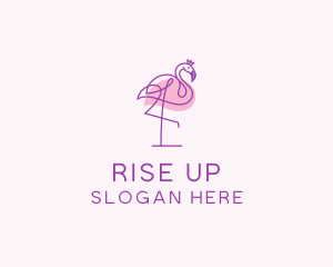 Princess Flamingo Monoline  logo design