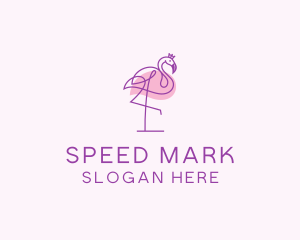 Princess Flamingo Monoline  logo design