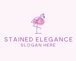 Princess Flamingo Monoline  logo design