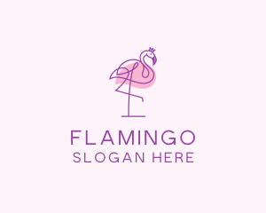Princess Flamingo Monoline  logo design