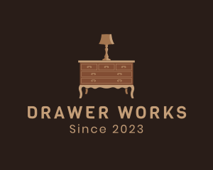 Drawer - Antique Drawer Cabinet Lamp logo design
