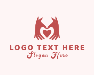 Wedding - Valentine Heart Hands logo design