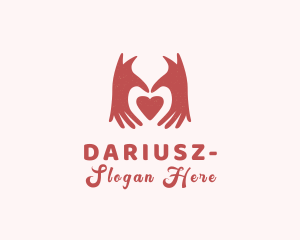 Valentine Heart Hands Logo