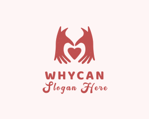 Valentine Heart Hands Logo