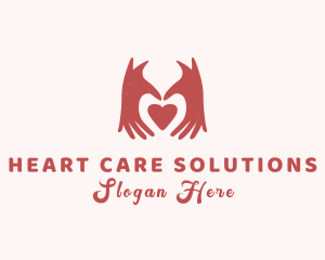 Valentine Heart Hands logo design