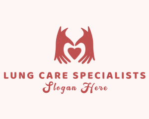 Valentine Heart Hands logo design