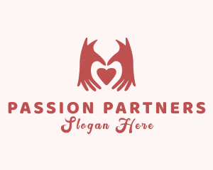 Valentine Heart Hands logo design