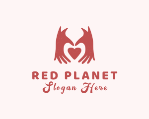 Valentine Heart Hands logo design