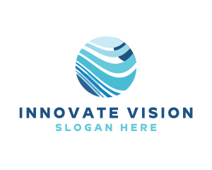 Modern Global Wave Innovation logo design