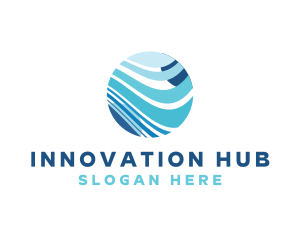 Modern Global Wave Innovation logo design