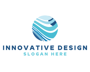 Modern Global Wave Innovation logo design