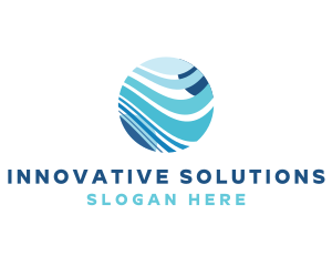 Modern Global Wave Innovation logo design